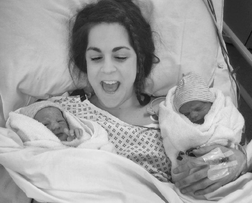 twin cesarean birth covid 19