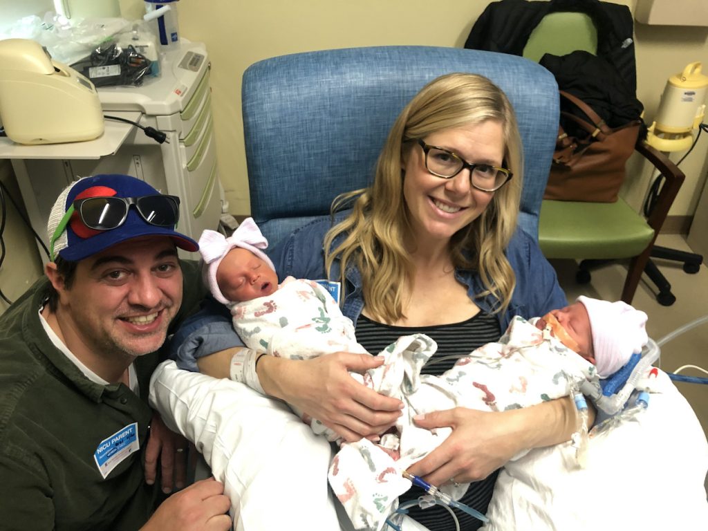 natural twin hospital birth story